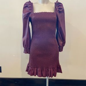 Seven for all mankind faux leather burgundy dress